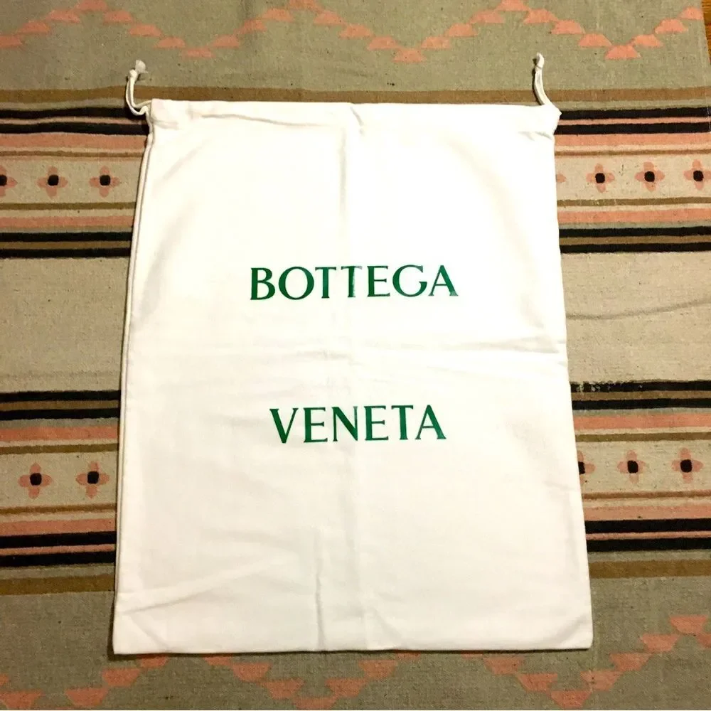 Bottega Veneta Large Black Drawstring Dustbag 17.5” x 22” Logo name new